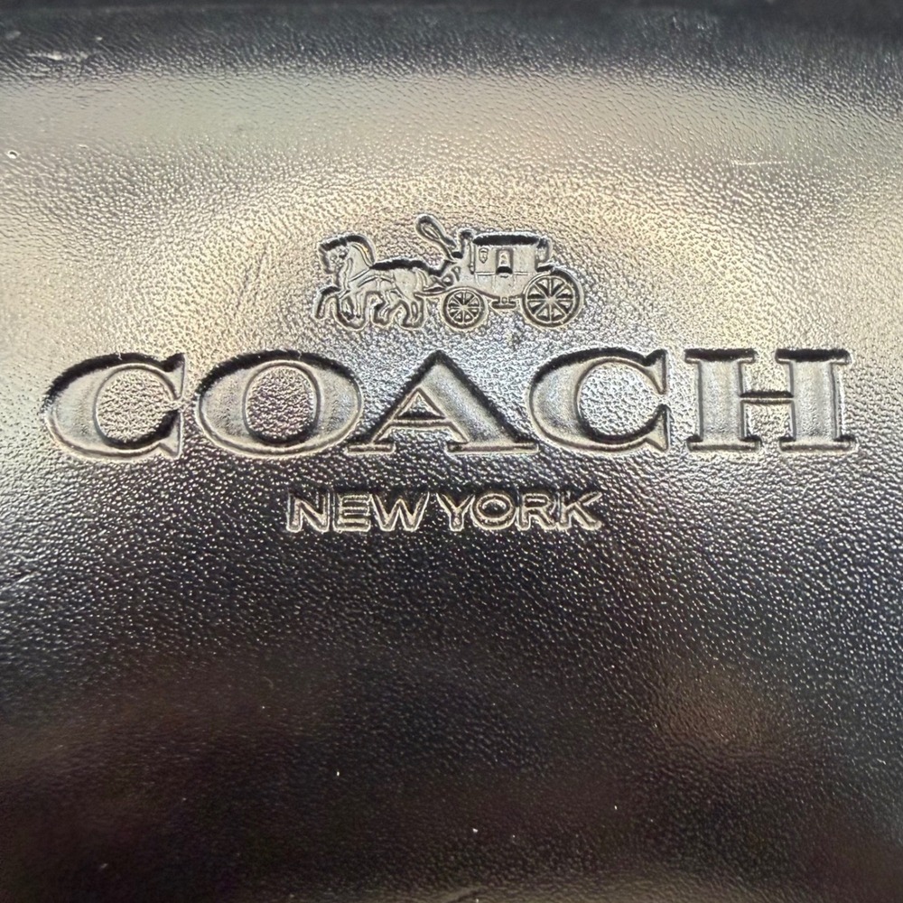 Coach New York Black Hard Eyeglass Sunglasses Case Cleaning Cloth Storage Case